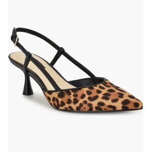 Nine West Rhonda Slingback Pointed Toe Kitten Heel Pump Size 8M
